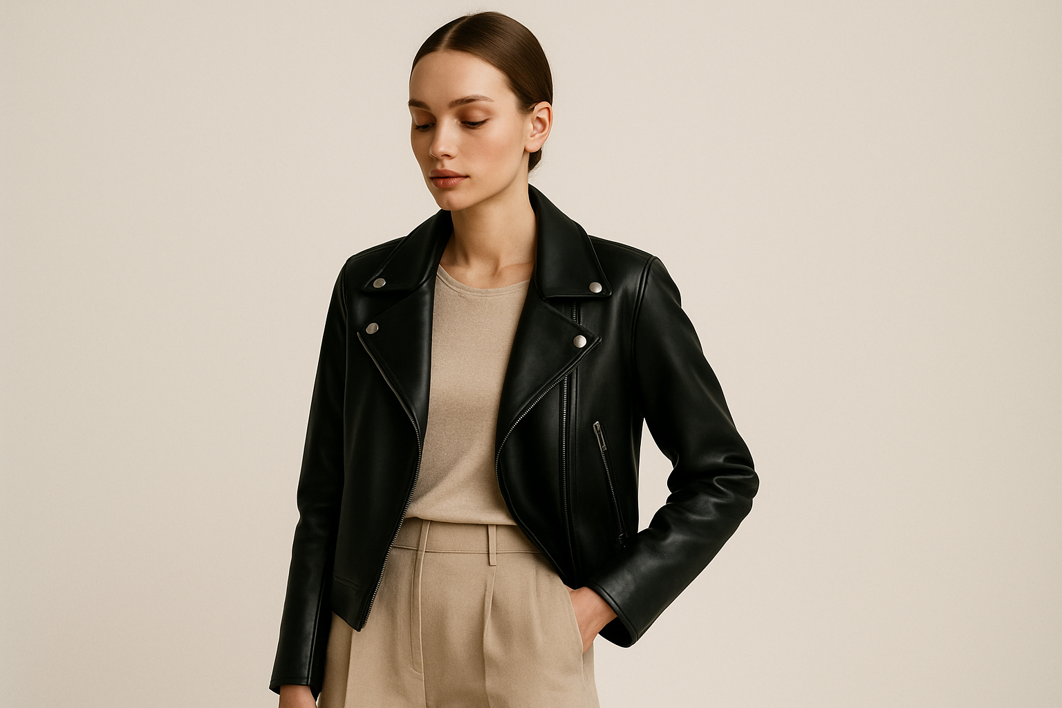 Leather Jackets in Women’s Minimalist Outfits